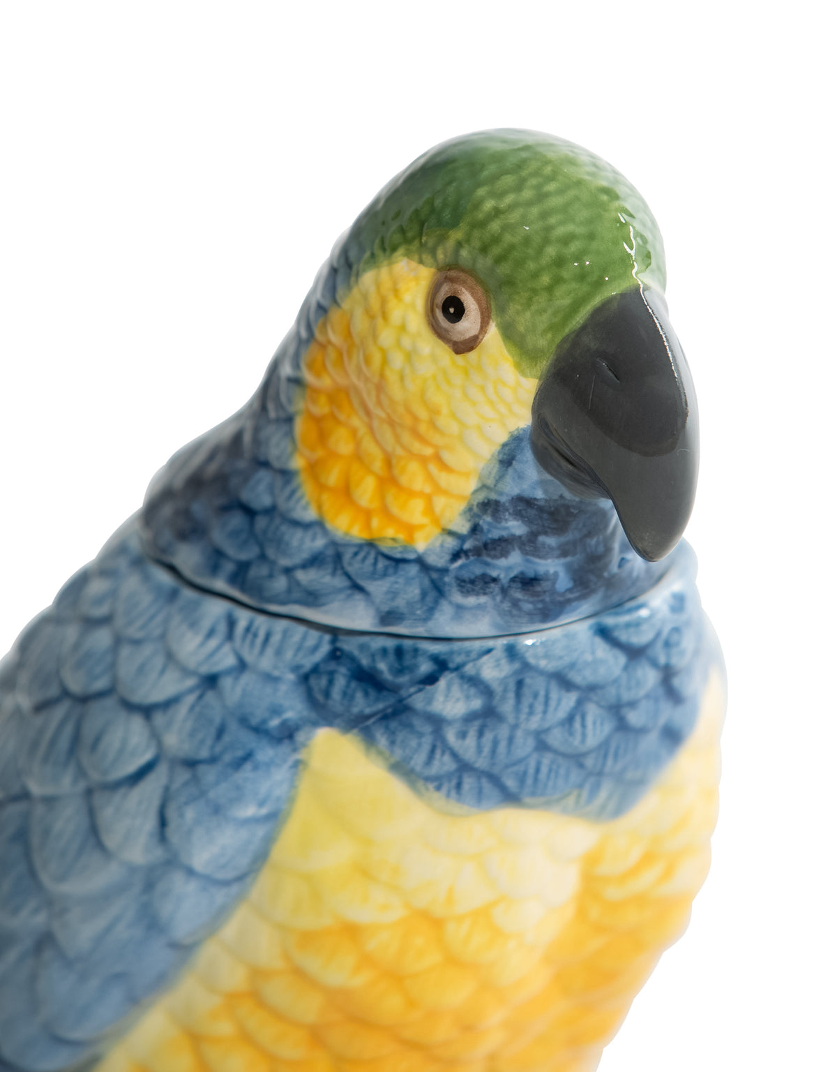 Yellow & Blue Ceramic Parrot Storage Jar/Vase - CRT111