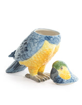 Yellow & Blue Ceramic Parrot Storage Jar/Vase - CRT111