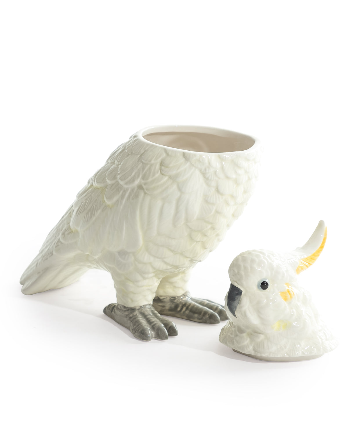 White Ceramic Parrot Storage Jar/Vase - CRT112