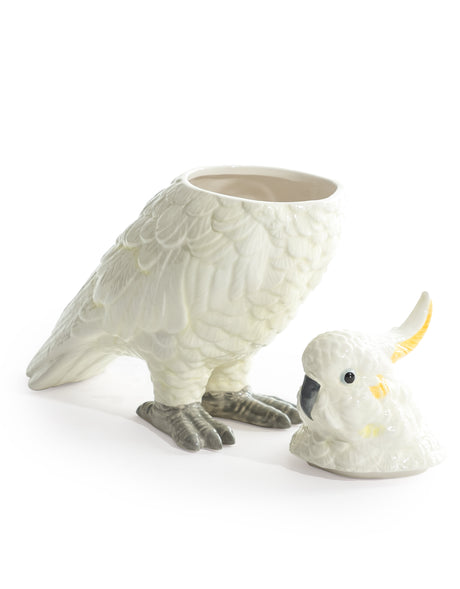 White Ceramic Parrot Storage Jar/Vase - CRT112