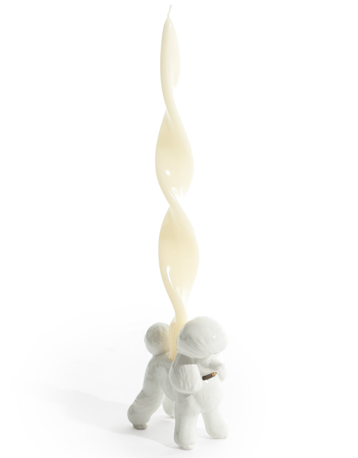 White Poodle Ceramic Candle Holder (to be bought in qtys of 4) - CRT119