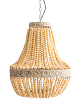 Large Bohemian Wooden-Beaded Chandelier - CH290