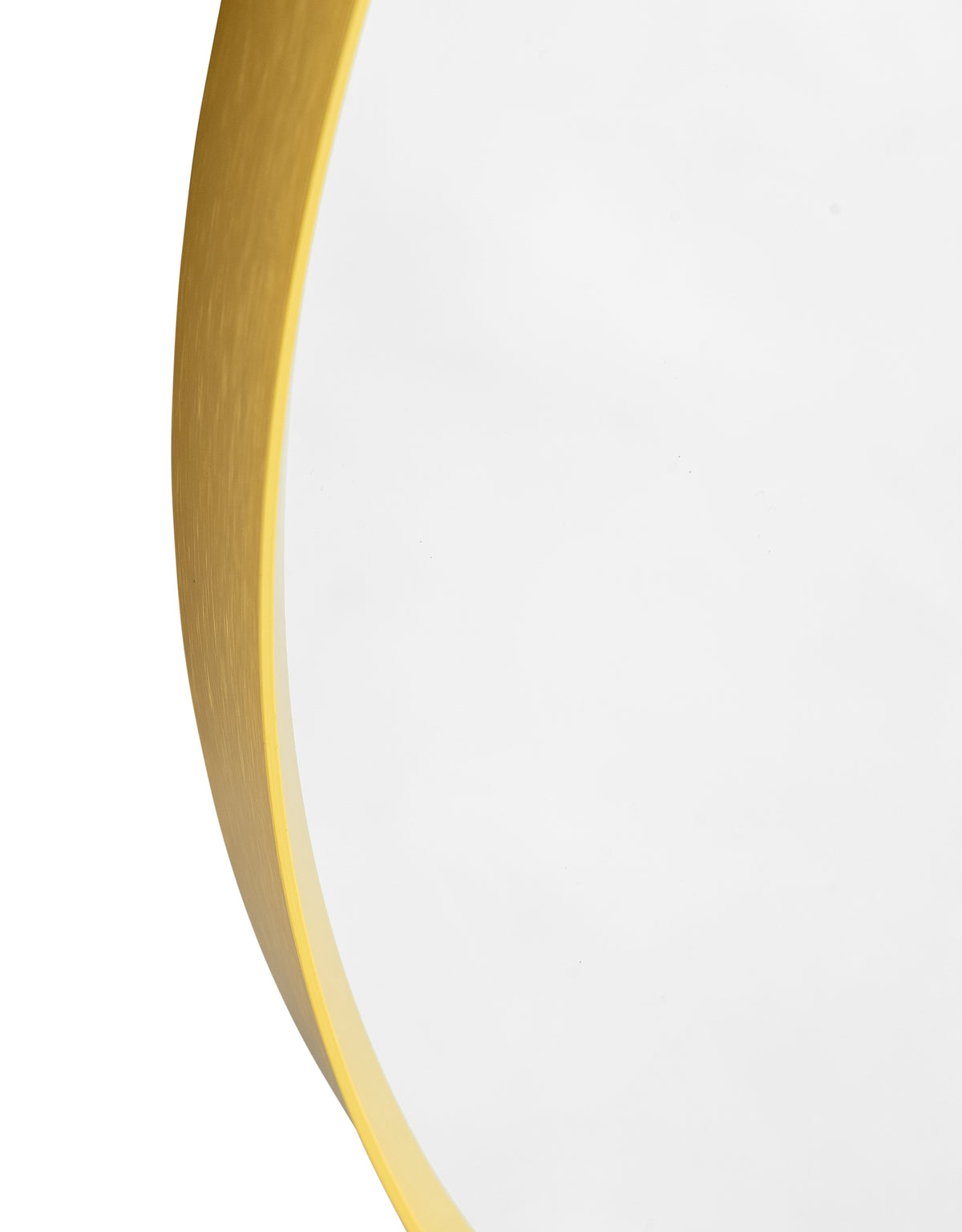Large Round Gold Metal Flare-Framed Broadway Wall Mirror - M410