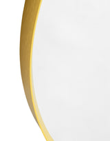Large Round Gold Metal Flare-Framed Broadway Wall Mirror - M410
