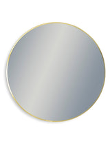 Extra Large Round Gold Metal Flare-Framed Broadway Wall Mirror - M411