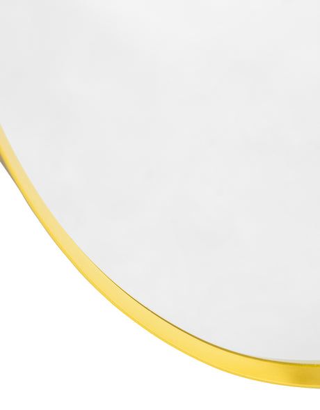 Large Oval Gold Metal Flare-Framed Broadway Wall Mirror - M412