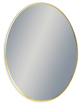 Large Oval Gold Metal Flare-Framed Broadway Wall Mirror - M412