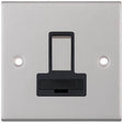 Selectric 5M Satin Chrome 13A DP Switched Fused Connection Unit with Black Insert