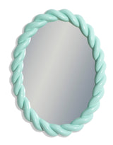 Mint Green Rope-Effect Oval Wall Mirror - CRM11