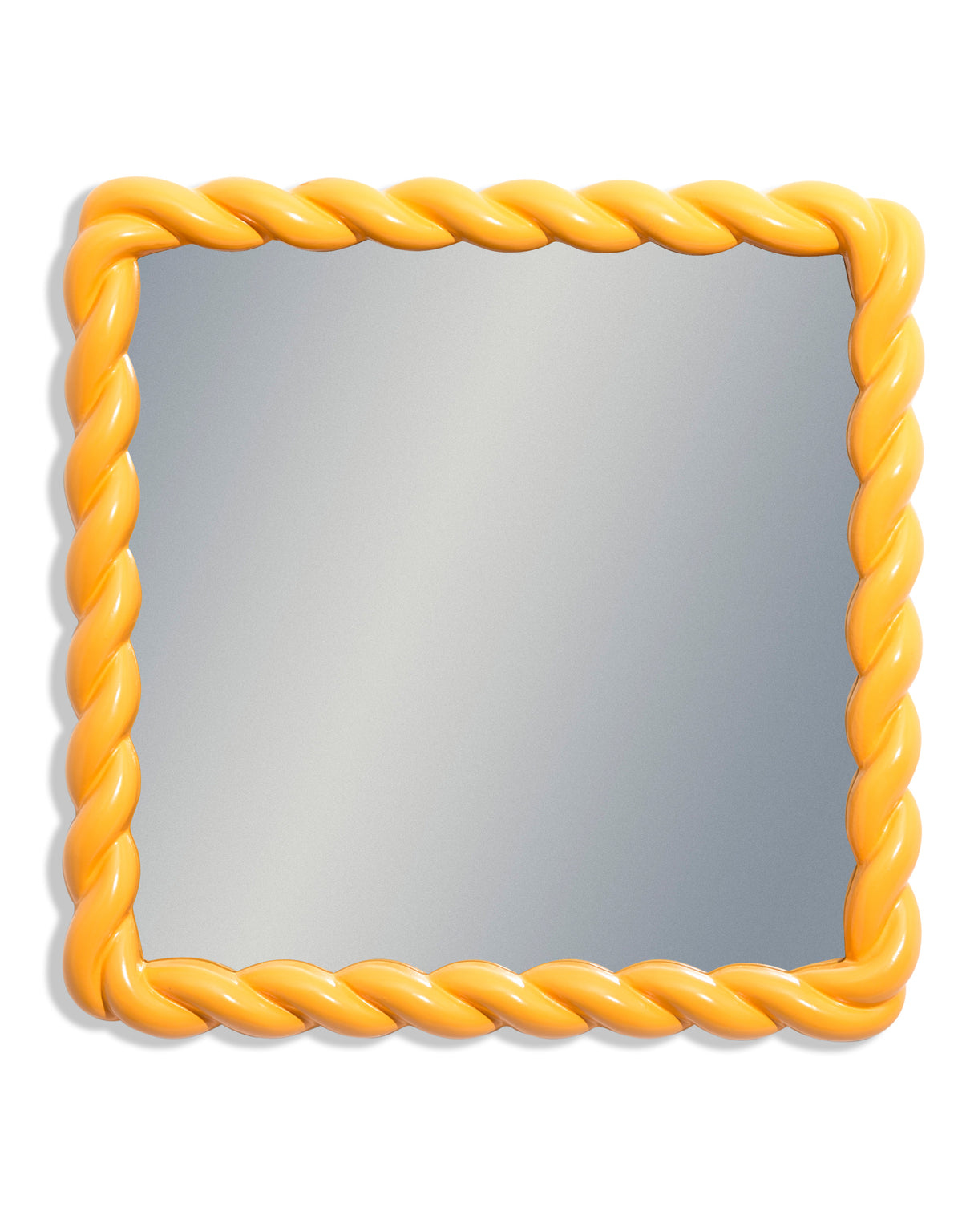 Mustard Rope-Effect Square Wall Mirror - CRM13
