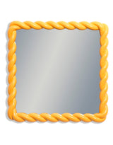 Mustard Rope-Effect Square Wall Mirror - CRM13