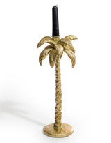 Antique Gold Palm Tree Candle Holder - TPR109