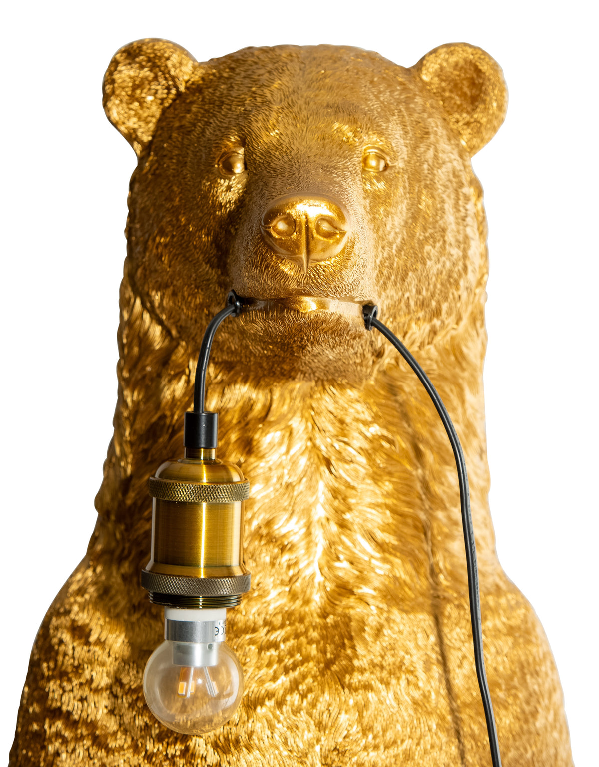 Antique Gold Standing Bear Floor Lamp - TL146