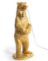 Antique Gold Standing Bear Floor Lamp - TL146