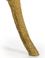 Large Gold "Head-Buried" Ostrich Side Table w/ Glass Top - DVM48