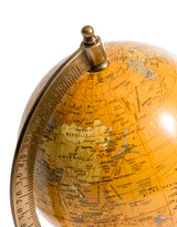 Antique Brown Globe on Wooden Stand - FMH30