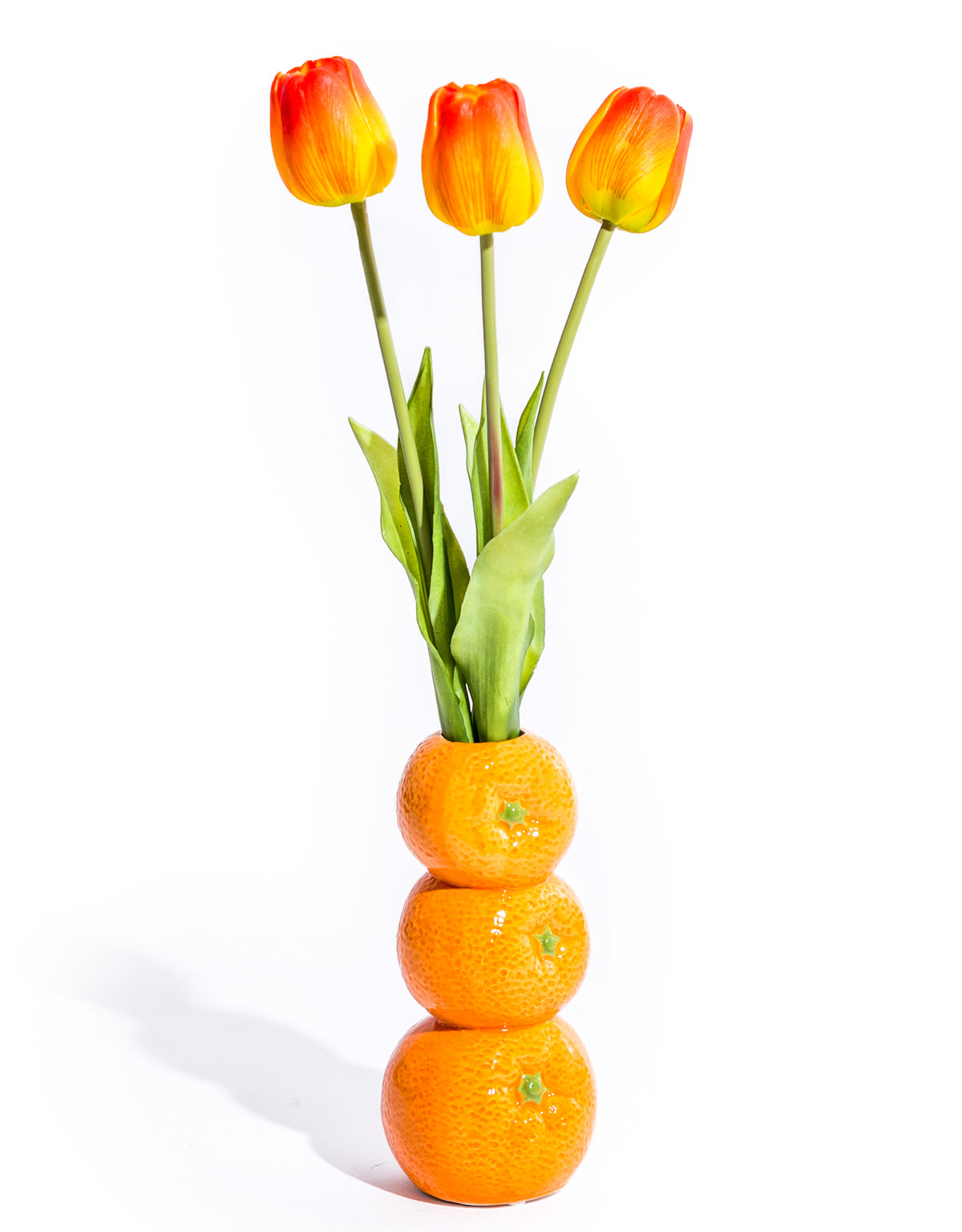 Ceramic Orange Stack Stem Vase (to be bought in qtys of 2) - JFC19