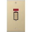 Selectric 5M Satin Brass 2 Gang 45A DP Switch with Neon and Black Insert