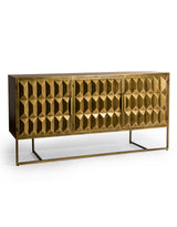 Industrial Gold "Fitzgerald" 3 Door Large Metal Sideboard - GMF10