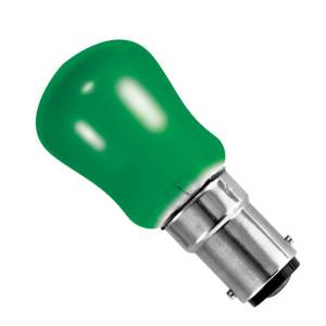Pygmy 15w 240v Ba15d/SBC Osram Green Light Bulb