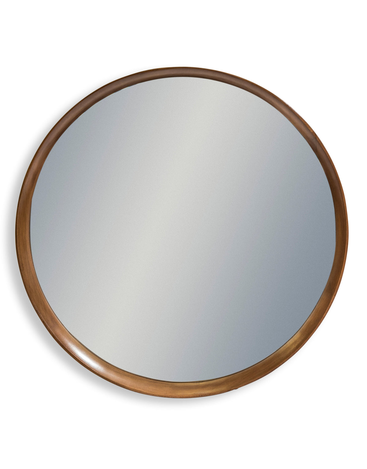 Large Round Oak Wood-Framed Dovetail Wall Mirror - CRM15