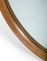 Extra Large Round Oak Wood-Framed Dovetail Wall Mirror - CRM16
