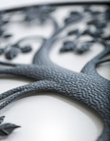 Large Matt Black Hammered-Effect "Tree of Life" Wall Decor - CL146