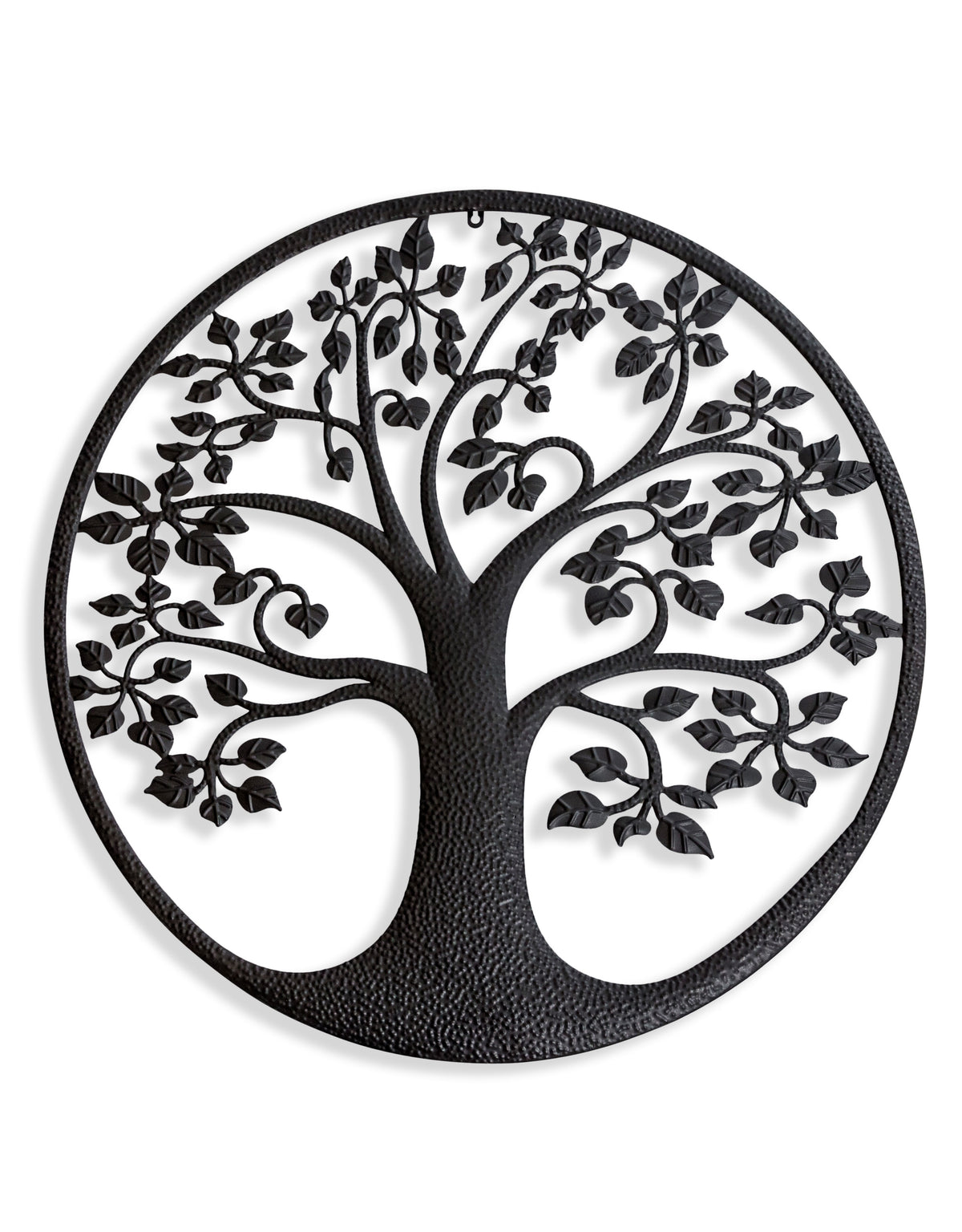 Large Matt Black Hammered-Effect "Tree of Life" Wall Decor - CL146