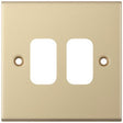 Selectric 5M GRID360 Satin Brass 2 Gang Faceplate