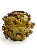 Crackle Oak Green Multi Acorn Ceramic Vase - ASP10