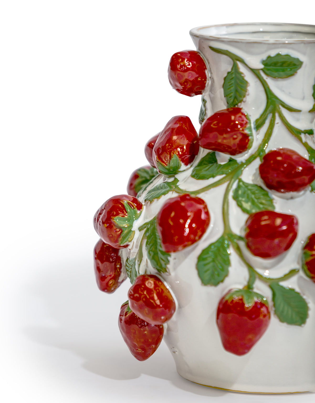 Hand Painted Ceramic Strawberry Vine Vase - ASP12