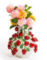 Hand Painted Ceramic Strawberry Vine Vase - ASP12