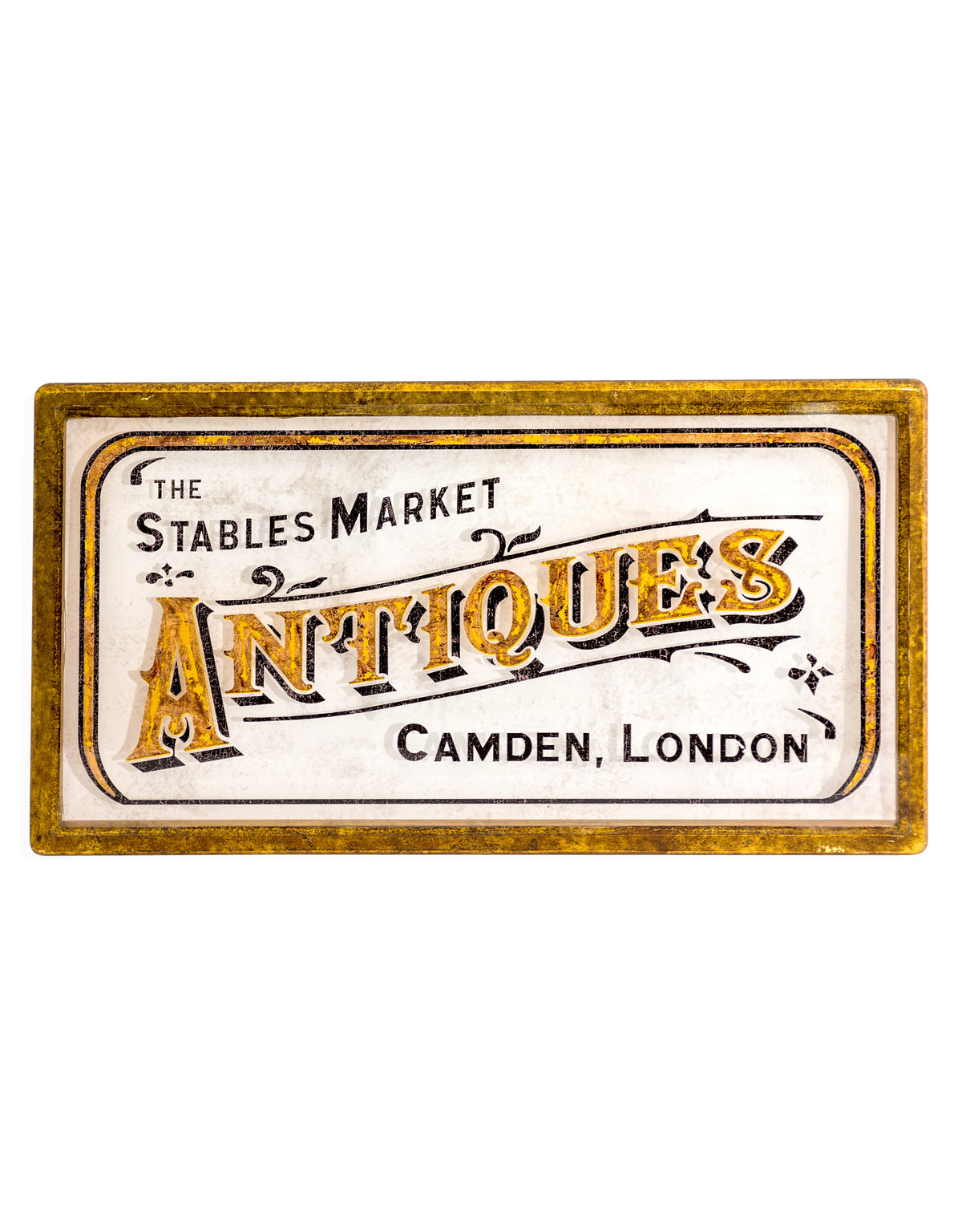 Large Gold Framed "Stables Market" Wall Sign - OPS13