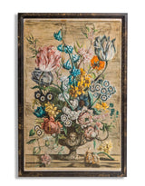Set of 2 Antiqued White Boho Floral Wall Prints - JCS29
