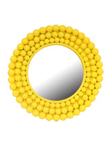 Yellow Multi Ball Framed Small Wall Mirror - PQB17