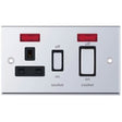 Selectric 7M-Pro Polished Chrome 45A DP Switch and 13A Switched Socket with Neon and Black Insert