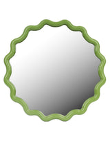 Lime Green Wave Framed Wall Mirror - PQB20