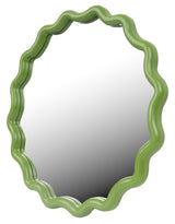 Lime Green Wave Framed Wall Mirror - PQB20