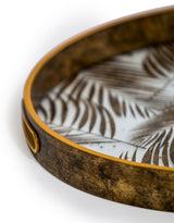 Set of 2 Dark Gold Tropical Leaf Serving Trays - LUM16