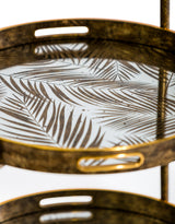 Antique Gold Drinks Trolley w/ Mirrored Serving Trays - LUM20