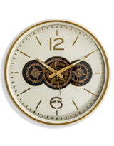 White / Cream Moving Gears Clock - LUM21