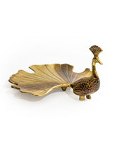 Antique Gold Peacock Trinket Dish / Platter (to be bought in qtys of 2) - AL176