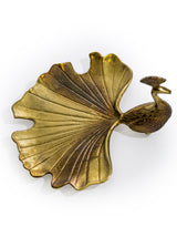 Antique Gold Peacock Trinket Dish / Platter (to be bought in qtys of 2) - AL176