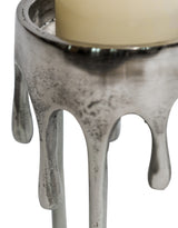 Medium Raw Nickel "Dali" Drip Candle Holder - DRP26