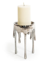 Medium Raw Nickel "Dali" Drip Candle Holder - DRP26