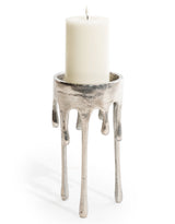 Large Raw Nickel "Dali" Drip Candle Holder - DRP28