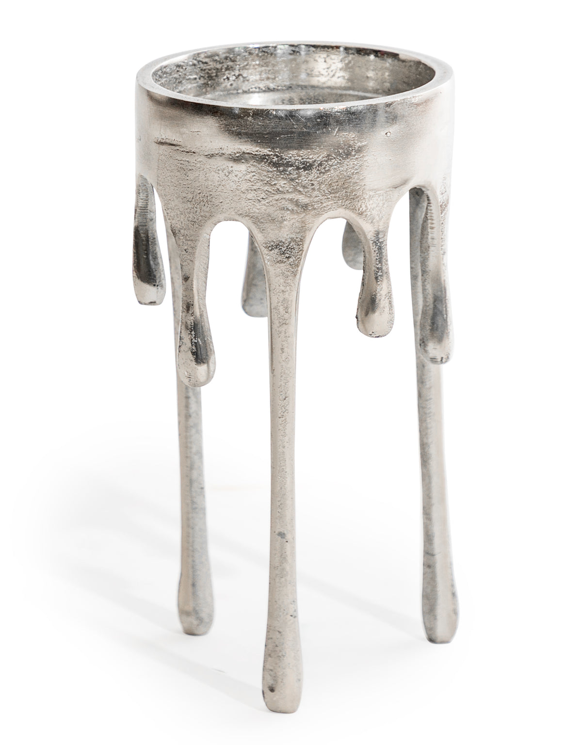 Large Raw Nickel "Dali" Drip Candle Holder - DRP28