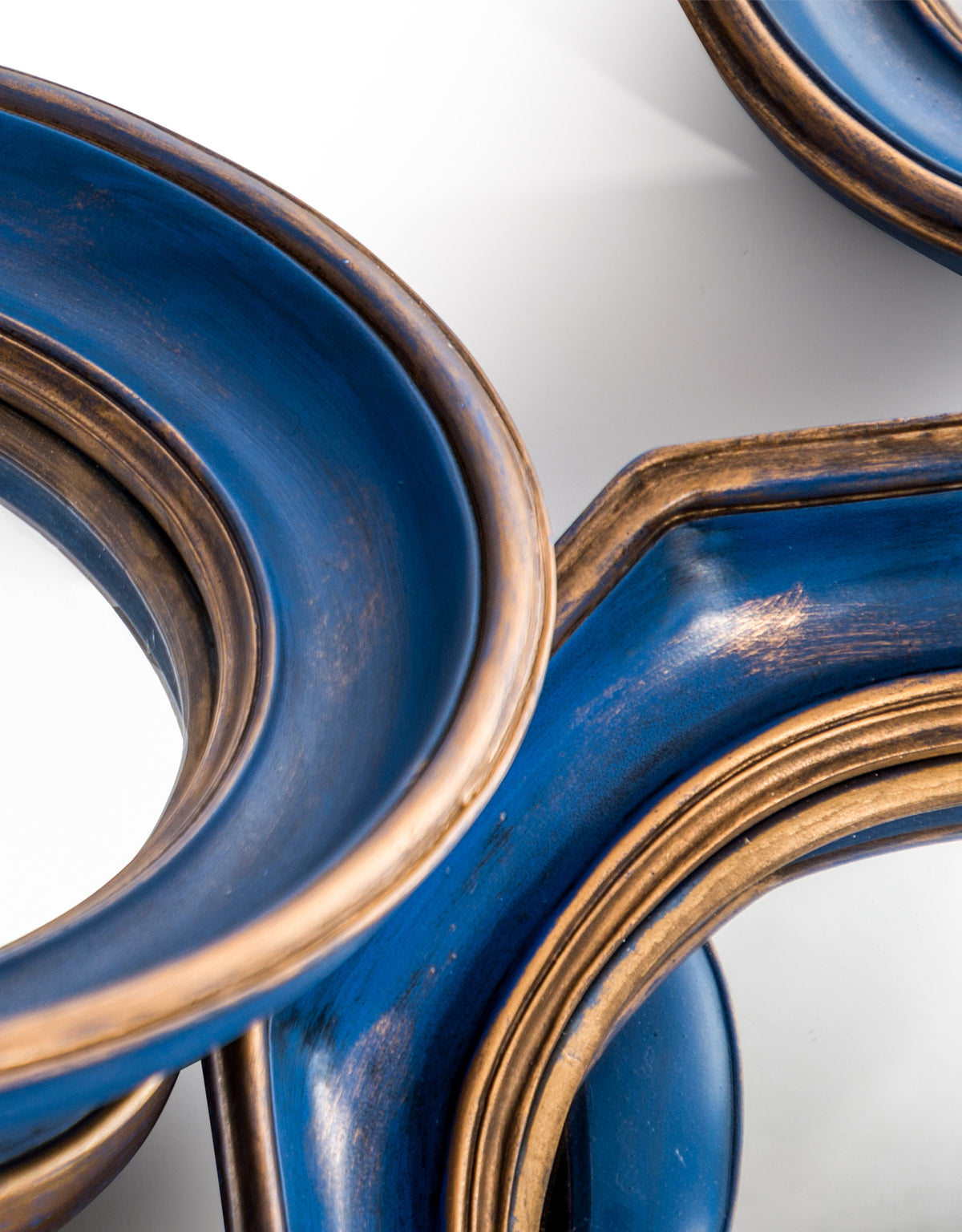 Set of 36 Blue/Red/Green With Gold Inner Frame Convex Mirrors - MK201