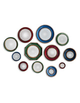 Set of 36 Blue/Red/Green With Gold Inner Frame Convex Mirrors - MK201