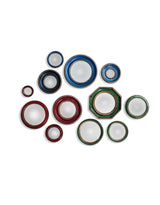 Set of 36 Blue/Red/Green With Gold Inner Frame Convex Mirrors - MK201